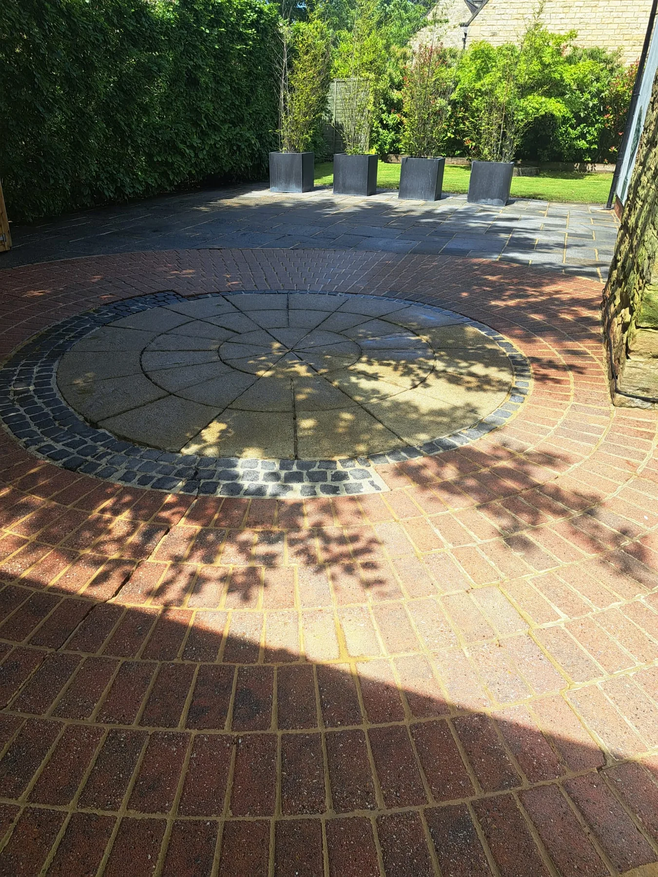 Clean patio close-up after pressure washing
