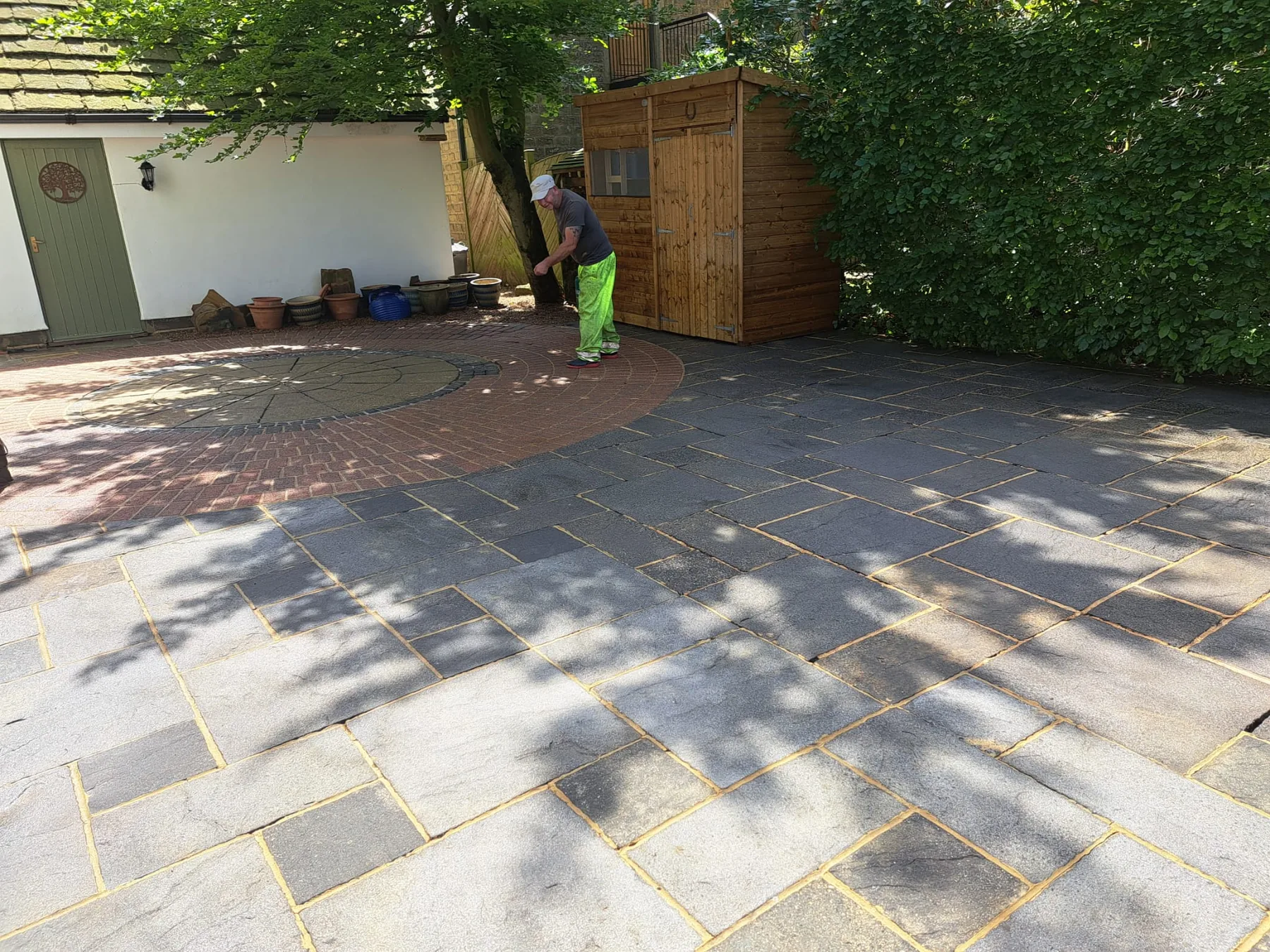 Clean paving after exterior cleaning