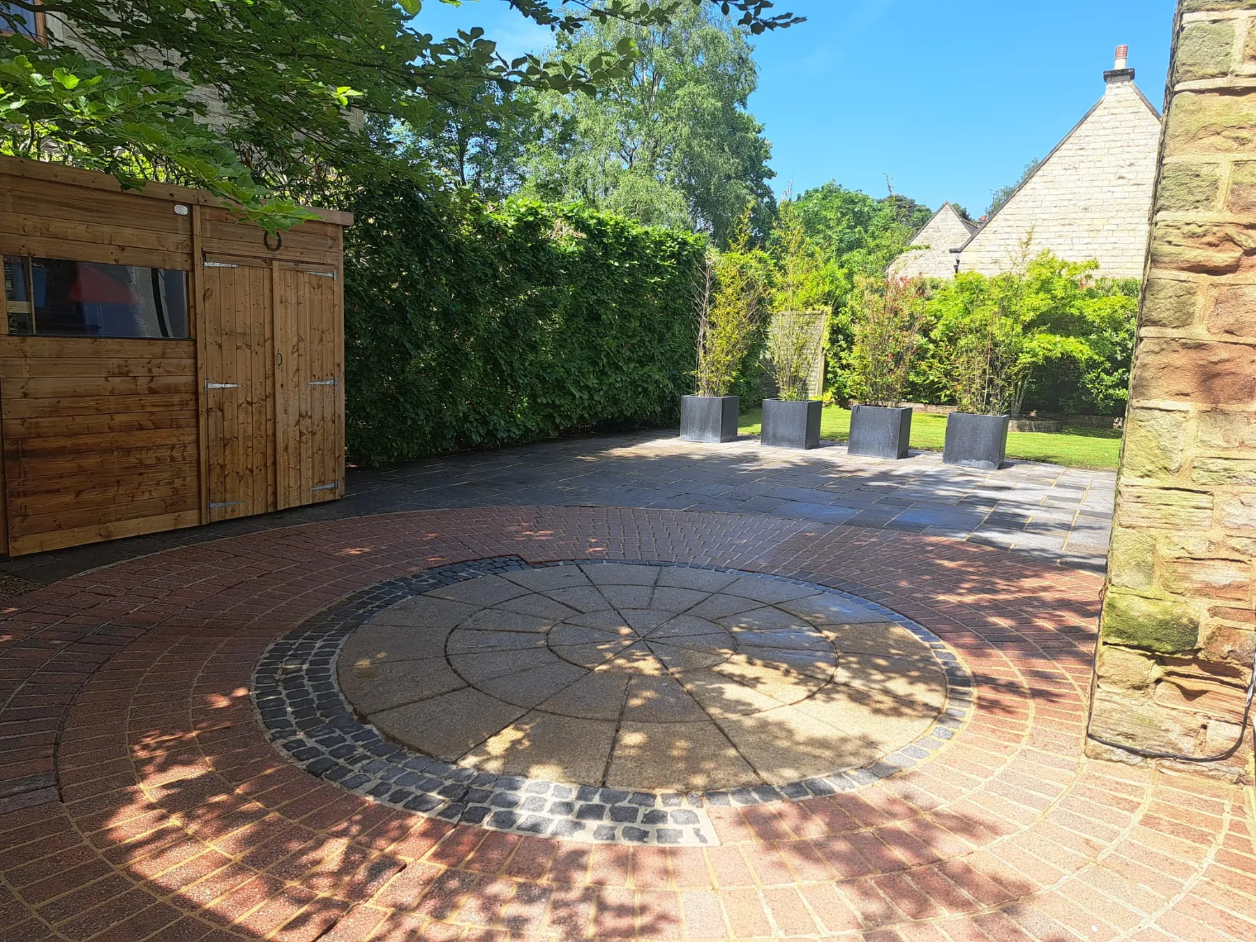 Finished clean patio after pressure washing
